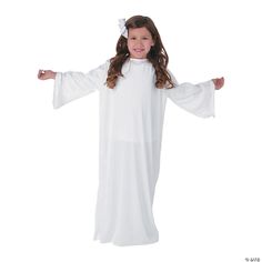 Surely a perfect addition for your next religious pageant or play, this white angel gown is absolutely beautiful. It is made from white polyester and sure to ... Nativity Costumes For Kids, Nativity Program, Kids Angel Costume, Mary Costume, Christmas Plays, Nativity Angel, Biblical Costumes, Nativity Costumes, Easter Bunny Costume