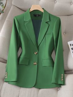 Formal Jackets For Women, Elegant Office Wear, Formal Coat, Long Coat Jacket, Women Blazer, Woman Suit Fashion, Single Breasted Coat, Business Work, Classy Work Outfits