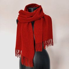 Red Scarf Outfit, Chucky Cosplay, Battle Outfits, Mikasa Cosplay, Red Wool Scarf, Scarf Aesthetic, Men's Scarves, Man Outfit, Scarf Outfit