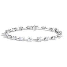 Milan Multi-Shape Lab Diamond Tennis Bracelet (6 ct. tw.) - Brilliant Earth Diamond Tennis Bracelet, Brilliant Earth, Edgy Look, Tennis Bracelet Diamond, Oval Diamond, Tennis Bracelet, Lab Diamonds, Milan, Pear