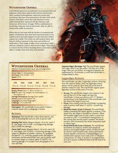 a page from the witchfinderr general guide, with an image of a man in armor