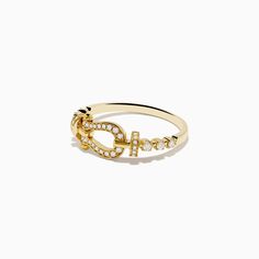 Novelty 14K Yellow Gold Diamond Horseshoe Ring Horseshoe Rings Women, Horseshoe Ring, Gem Diamonds, Colored Gems, Diamond Shop, Pendant Rings, Precious Gems, Gold Yellow, Gold Style