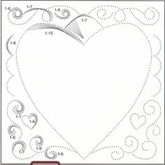 a heart shaped paper with numbers and dots on the side, as well as an image of