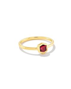 You can’t go wrong with the Davie 18k Gold Vermeil Band Ring in Red Garnet. Our signature icon reimagined in a modern, minimalist design made to wear every day. What is Vermeil? Vermeil (that’s pronounced ver-may) is a gold plating technique that dates back to the 19th century. While other jewelers plate over less durable metals, our vermeil starts with a Sterling Silver base and is plated with just over 2.5 microns of 18k Gold to create a more timeless piece, worthy of the Demi-Fine name. How to Care for Demi-Fine Jewelry Material Red Garnet Size 0.25"L x 0.24"W Material Highlight: Garnet A genuine stone that gets its name from the Greek word for rose, Red Garnet is both rich and rosy in hue. Warm and inviting, this stone is known to inspire love, kindness, and compassion. (This stone is Red Garnet Jewelry, Kindness And Compassion, Rose Stone, Bar Jewelry, Modern Minimalist Design, Jewels Rings, Garnet Jewelry, Demi Fine Jewelry, Initial Jewelry