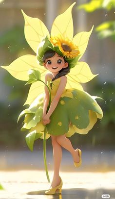 Flower Dress Art, Beautiful Art Pictures, Fantasy Pictures, Cute Couple Cartoon, Flower Art Images, Cute Cartoon Pictures, Character Wallpaper, Beautiful Nature Wallpaper, My Photo Gallery