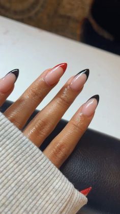 Arresting Red and Black Nail Designs Ideas 2023 ||Red And Black Nails 2023 Minimalist Nails Red, Black Nails 2023, Nail Art Vermelho, Red And Black Nail Designs, Nails Red And Black, Red And Black Nail, Red And Black Nails, Red Nail Ideas, Black Nail Tips