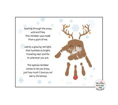 Christmas Reindeer Handprint Craft Template / Winter Crafts / Rudolph the Red Nose Reindeer / Toddler Preschool Activity / Teacher Printable - Etsy Reindeer Handprint Poem Free Printable, Handprint Reindeer Craft, Reindeer Handprint Craft, Reindeer Handprint Art, Christmas Gifts For Parents From Kids, Winter Handprint, Handprint Reindeer, Handprint Printable, Handprint Poem