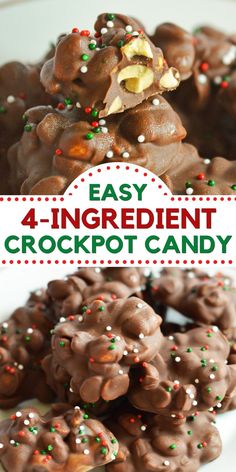 easy 4 ingredient crockpot candy recipe for christmas and new year's eve