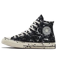 Converse Chuck 70 High 'Archive Paint Splatter - Black' A01171C Cute Converse Shoes, Converse Design, Painted Converse, Cute Converse, Black And White Shoes, Black Converse, Converse Chuck 70, Chuck 70, Painted Shoes