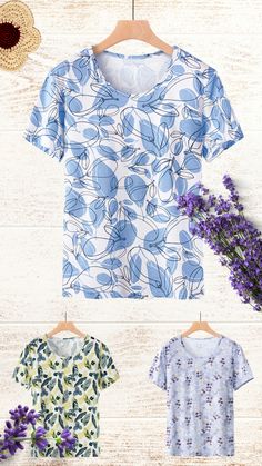 Cotton Floral Pattern T-Shirts for Women Casual Home Outfits. Soft & Breathable, You will Love Great Lower Price with High Quality Cotton Tee. Spring Short Sleeve Tops With All Over Print, Spring Crew Neck T-shirt With All Over Print, Spring All Over Print Short Sleeve T-shirt, Spring T-shirt With All Over Print And Short Sleeves, Summer All Over Print Short Sleeve T-shirt, Spring T-shirt With All Over Print, Spring Short Sleeve T-shirt With All Over Print, Summer Crew Neck T-shirt With Plant Print, Summer Short Sleeve T-shirt With Floral Print