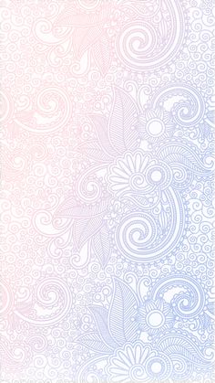 a white and blue background with swirls on the edges, in pastel colors