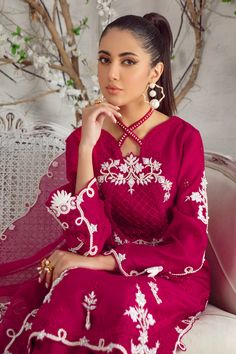 Anarkali Wedding Sets With Embroidered Neckline, Wedding Blouse With Chikankari Embroidery For Eid, Traditional Wedding Sets With Embroidered Neckline, Wedding Sets With Embroidered Neckline For Eid, Anarkali Dress With Embroidered Neckline For Reception, Organza Blouse For Wedding And Eid Festival, Wedding Eid Organza Blouse, Elegant Chikankari Embroidery Blouse For Reception, Eid Long Sleeve Sets With Embroidered Neckline