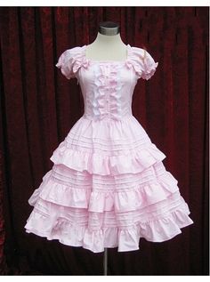 Pink Short Sleeves Ruffle Sweet Lolita Dress Ash Kinoshita, Honoka Kosaka, Christmas Cosplay, Frock Fashion, Frilly Dresses, Frocks For Girls, Dress Sale, Sweet Lolita, Cosplay Dress