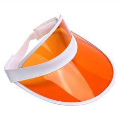 Grab yourself a throwback clear colored sun visor from Nicky Bigs Novelties and you'll be styling this summer. We have them in many colors to match whatever crazy outfit you're wearing. These hats has normal inside dimeter of approximately 7 inches but with the elastic headband will allow up to approximately 8 inches. (22-24 inch circumference). Sizing will vary slightly but these visors will fit most adult heads. Grab a group of friends and stock up on each color for the whole party. Take some Summer Outdoor Visor With Curved Shape, Retro White Sun Hat For Spring, Spring Sun Visor With Uv Protection, Spring Sun Hat With Uv Protection And Curved Visor, Spring Uv Protection Sun Visor, Retro White Sun Hat For Beach, Retro White Sun Hat For The Beach, Spring Curved Visor With Uv Protection, Summer Hat With Curved Visor