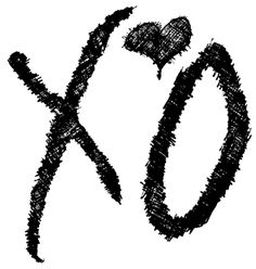 the word xo written in black ink