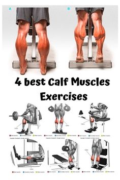 the four best calf muscles exercises are shown in this poster, with instructions to perform them