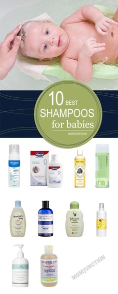 the top 10 best shampoos for babies with pictures on it and below them