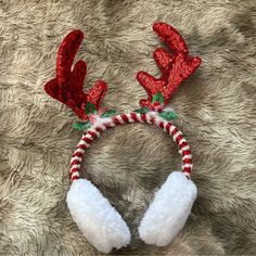 Christmas Festive Earmuff Headband Super Cute And Festive Brand New Never Worn Lululemon Headbands, Worry Dolls, Warm Headbands, Chapel Veil, Satin Set, Ribbon Headbands, Jeweled Headband, Ear Warmer Headband, Christmas Headband