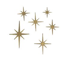 six gold stars are arranged in a row