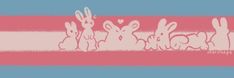 an image of some bunny rabbits in the same color and font on a blue background