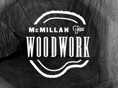 the logo for woodwork is shown in this black and white photo, with an image of