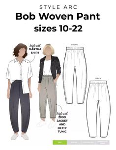 the sewing pattern is shown for this women's pants