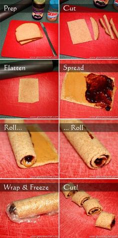 the instructions for making homemade wrappers with peanut butter and jelly