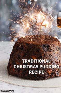 traditional christmas pudding recipe with sparklers on top