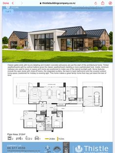 the floor plan for this modern house