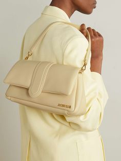 Ivory Le Bambimou padded leather shoulder bag | JACQUEMUS | NET-A-PORTER Bag Jacquemus, Net A Porter, Women Collection, Leather Shoulder Bag, Porter, Style Inspiration, Shoulder Bag, Leather