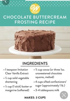 the recipe for chocolate buttercream frosting recipe