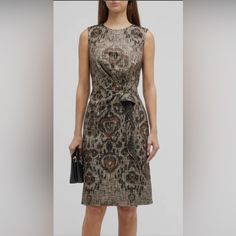 Brand New, Kobi Halperin Dress Size 12 Formal Knee-length Lace Patchwork Dress, A-line Lace Dress With Lace Patchwork For Cocktail, Luxury Knee-length Lace Patchwork Dress, Knee-length Patchwork Brown Dress, Kobi Halperin Dresses, Silk Sheath Dress, Kobi Halperin, Ruffle Midi Dress, Floral Print Midi Dress