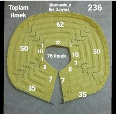 an image of a crochet baby blanket with measurements for the top and bottom