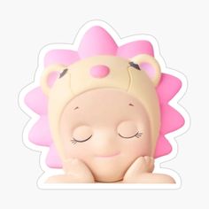 Get my art printed on awesome products. Support me at Redbubble #RBandME: https://www.redbubble.com/i/sticker/Sonny-Angels-Dreaming-Series-Hippers-Pink-Lion-by-clothely/166178870.EJUG5?asc=u Lion Sticker, Sony Angel, Pink Lion, Cute Love Memes