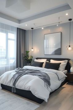 Modern Bedroom For Men, Modern Men’s Bedroom, Couple Rooms, Spavaca Soba, Bedroom Storage Ideas, Academia Bedroom, Men Bedroom, Room Boy