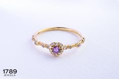 Here is Amethyst Birthstone Diamond Jewelry Ring for women! This 10K 14K 18K Gold Birthmonth Halo Moissanite Ring can be best Gift for Girlfriend, girl, bride or fiance! This Custom Art Deco Purple Lover Ring is will be perfect fitting ring for her birthday or anniversary ceremony. This 14K amethyst jewelry can be switched with her birthday nights exciting moment.  If you re looking amethyst moissanite ring, here is the stunning birthstone diamond ring for future Mrs, Wife, girl friend or for yo Birth Month Stones, Gold Amethyst Ring, Amethyst Birthstone, Girl Friend, Amethyst Jewelry, Jewelry Rings Diamond, Rings For Girls, Solid Gold Jewelry, Ring Women