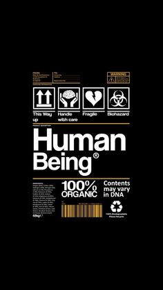 the label for human being organic products