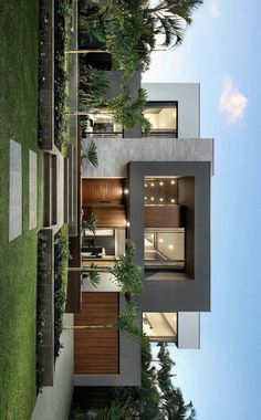 an exterior view of a modern house