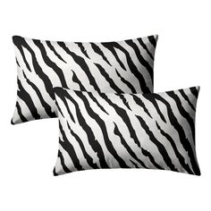 two black and white zebra print pillows