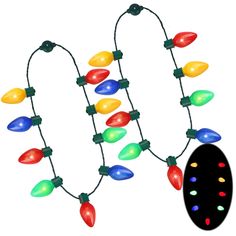 a string of christmas lights on a white background