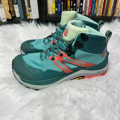 "Brand New Without Box" Topo Athletic Trailventure 2 Wp Color: Teal/Coral Size: 7 Made In China Green Lace-up Waterproof Walking Boots, Blue Trail Running Shoes With Abzorb Midsole, Blue Lace-up Hiking Boots For Outdoor Activities, Green Gore-tex Waterproof Boots With Round Toe, Green Low-top Waterproof Boots For Outdoor Activities, Green Low-top Waterproof Boots For Outdoor, Green Low-top Waterproof Hiking Boots, Green Low-top Waterproof Boots For Hiking, Blue Lace-up Trail Running Shoes For Outdoor Activities