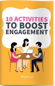 an image of people sitting at a table with the title 10 activities to booster engagement