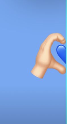 two hands holding a blue heart against a blue background