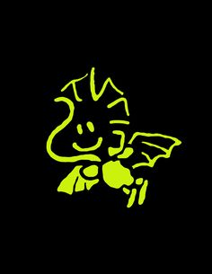 a black background with neon green graffiti on the bottom right corner and an image of a smiling dragon in the middle