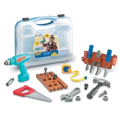 the pretend tool set is packed with tools