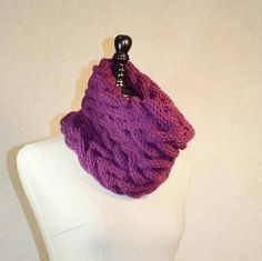 Chunky Knit Cowl Scarf, Cable Wrap in Plum, Women's Loop Scarf, Snood Cowl Chunky Knit Yarn Knitting Pattern For Cold Weather, Hand Knitted Purple Knitting Pattern, Chunky Knit Acrylic Knitting Pattern For Cold Weather, Cozy Cable Knit Knitting Pattern, Cozy Cable Knit Pattern, Cozy Acrylic Knitting Pattern, Cold Weather Acrylic Chunky Knit Pattern, Cold Weather Chunky Knit Pattern In Acrylic Yarn, One Size Chunky Knit Yarn Knitting Pattern