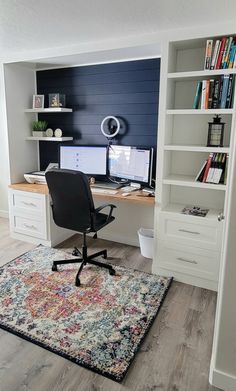 Homeoffice Office Decoration Ideas, Modern Office Interior, Home Office For Men, Office For Men, Office Built Ins, Basement Office, Modern Office Interiors, Best Home Office, Cozy Home Office