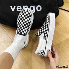 Olivia Mark - Soft Casual Slip-On Shoes Casual Slip On Shoes, White High Heels, Canvas Shoe, Shoe Sole, Olivia Mark, Canvas Shoes, Pearl White, Slip On Shoes, Sale Items