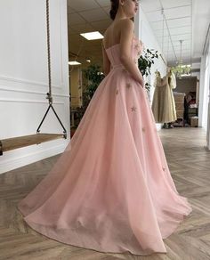 Starry Gown, Prom Dress With Pockets, Teuta Matoshi, A Line Prom Dress, Prom Dresses Long Pink, Prom Dresses With Pockets, We're Moving, Corset Dress Prom, Satin Tulle