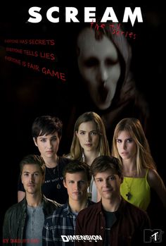 the poster for scream starring actors from left to right matt, taylor, sami, and jack